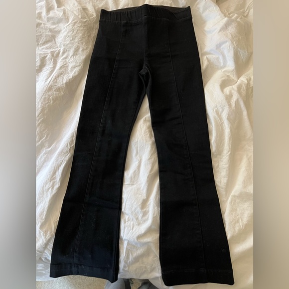 HELMUT LANG Black Pull-On Crop Flare Trousers *AUTHENTIC* - Picture 2 of 4